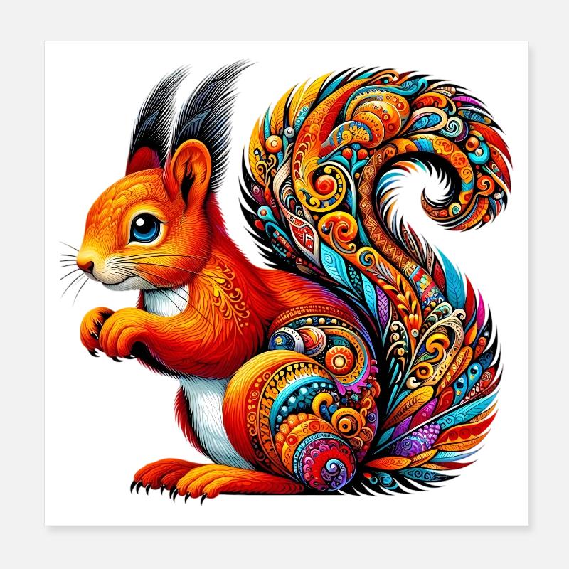 Eichhörnchen Poster 20x20 cm
