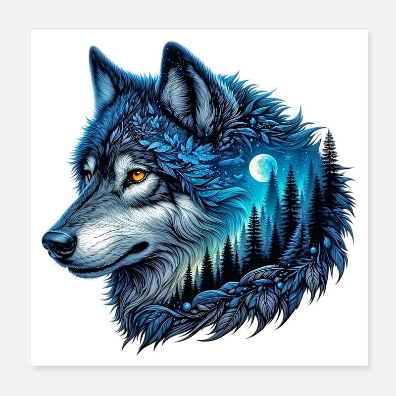 Loup Poster 20 x 20 cm
