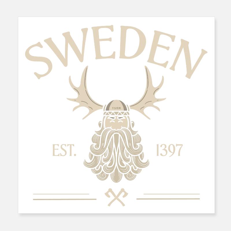 Suède - Barbe de Viking - Mousses Poster 20 x 20 cm