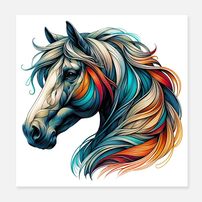Pferd Poster 20x20 cm