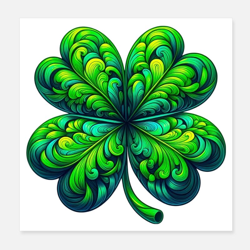 Trèfle à quatre feuilles Poster 20 x 20 cm