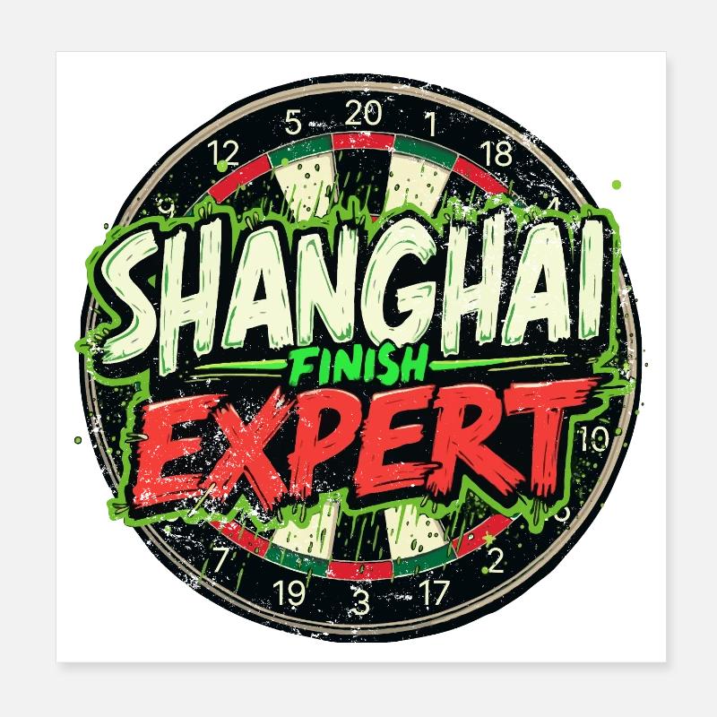 Darts Shanghai Finish Fun Poster 8" x 8" (20x20 cm)