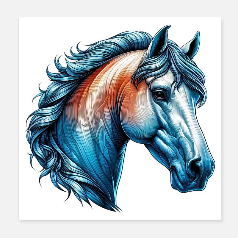Pferd Poster 20x20 cm