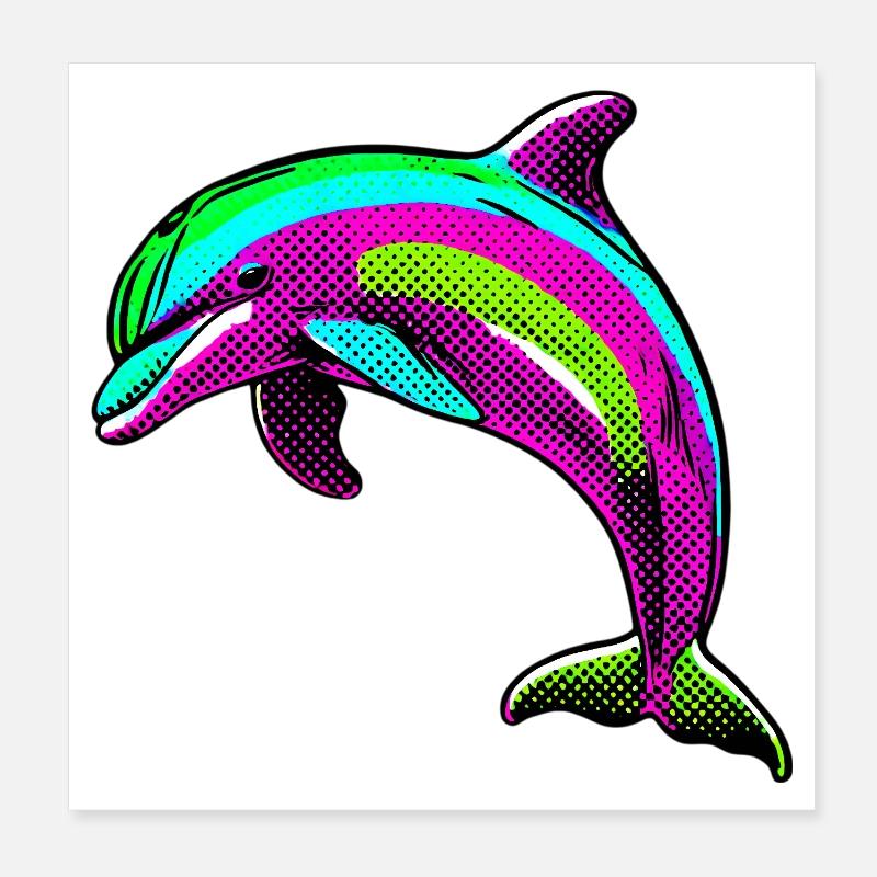 Delfin Poster 20x20 cm