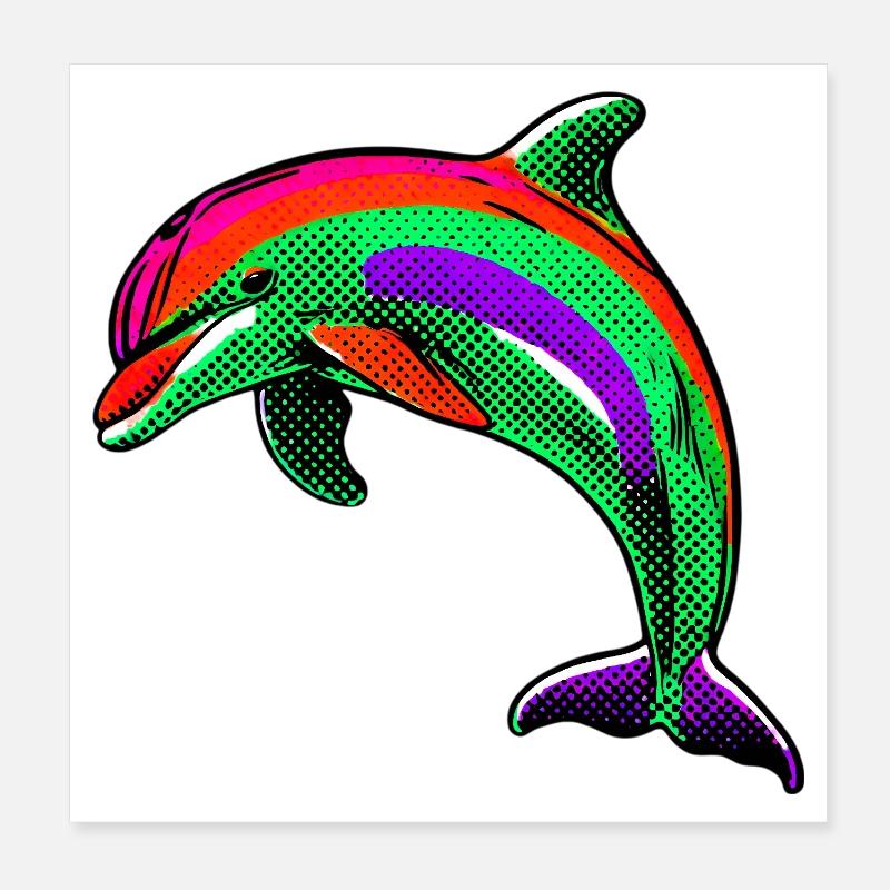 Dauphin Poster 20 x 20 cm