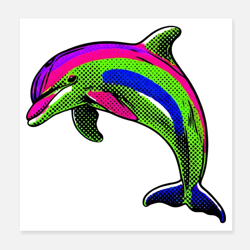 Delfin Poster 20x20 cm