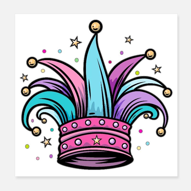Fool's Cap Fool's Cap for Carnival and Carnival Poster 8" x 8" (20x20 cm)