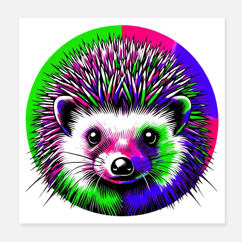 Hérisson Poster 20 x 20 cm