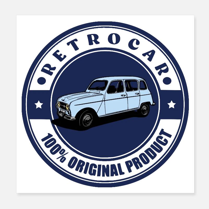 Retro-Auto Poster 20x20 cm