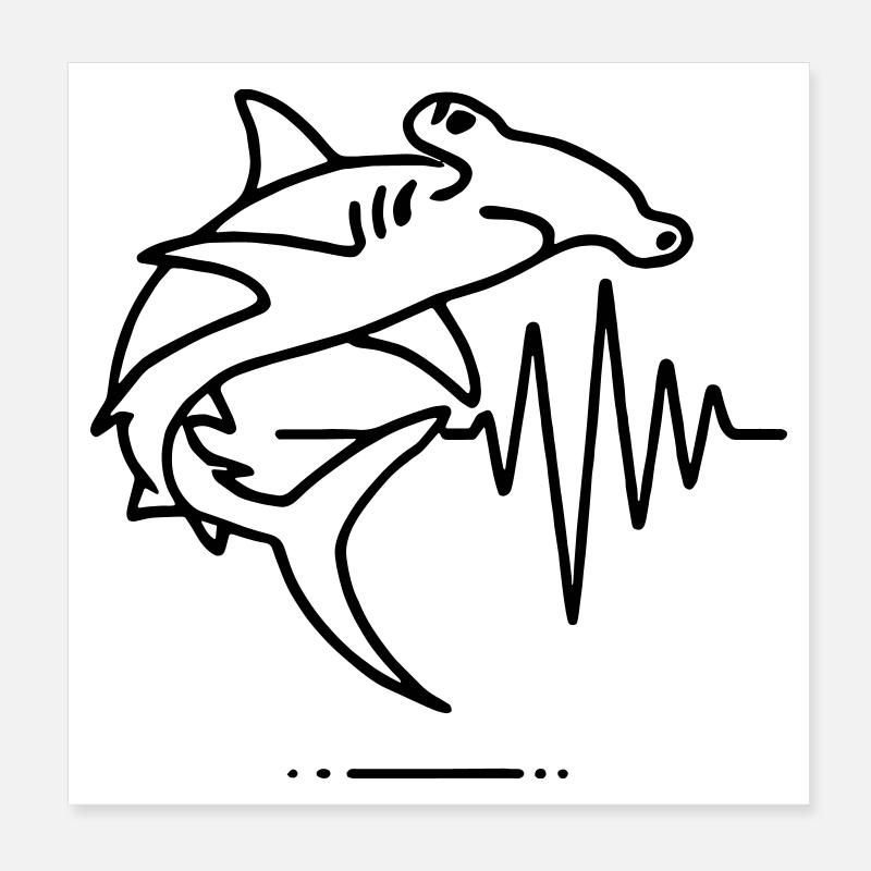 Requin-marteau - Puissance et élégance de l’océan Poster 20 x 20 cm