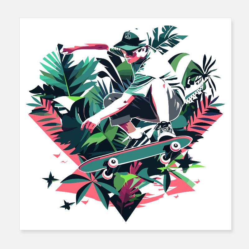 Graphique du skateur Poster 20 x 20 cm