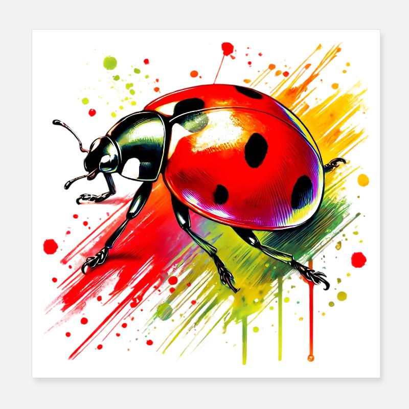 Ladybird Poster 8" x 8" (20x20 cm)