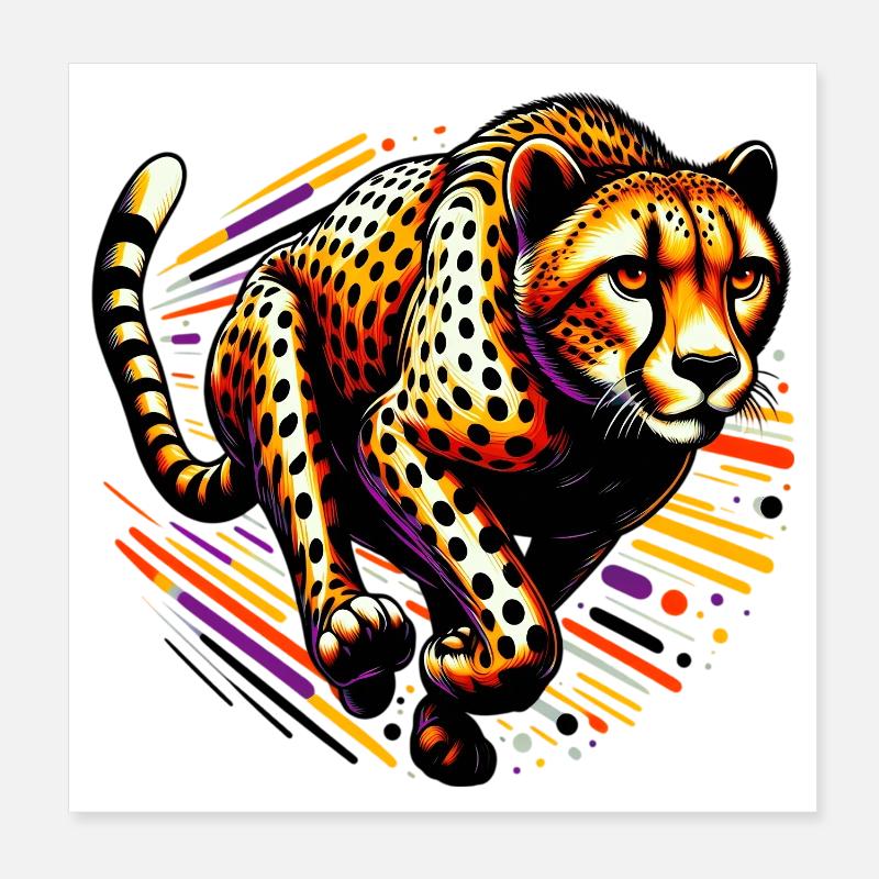 Cheetah Poster 8" x 8" (20x20 cm)