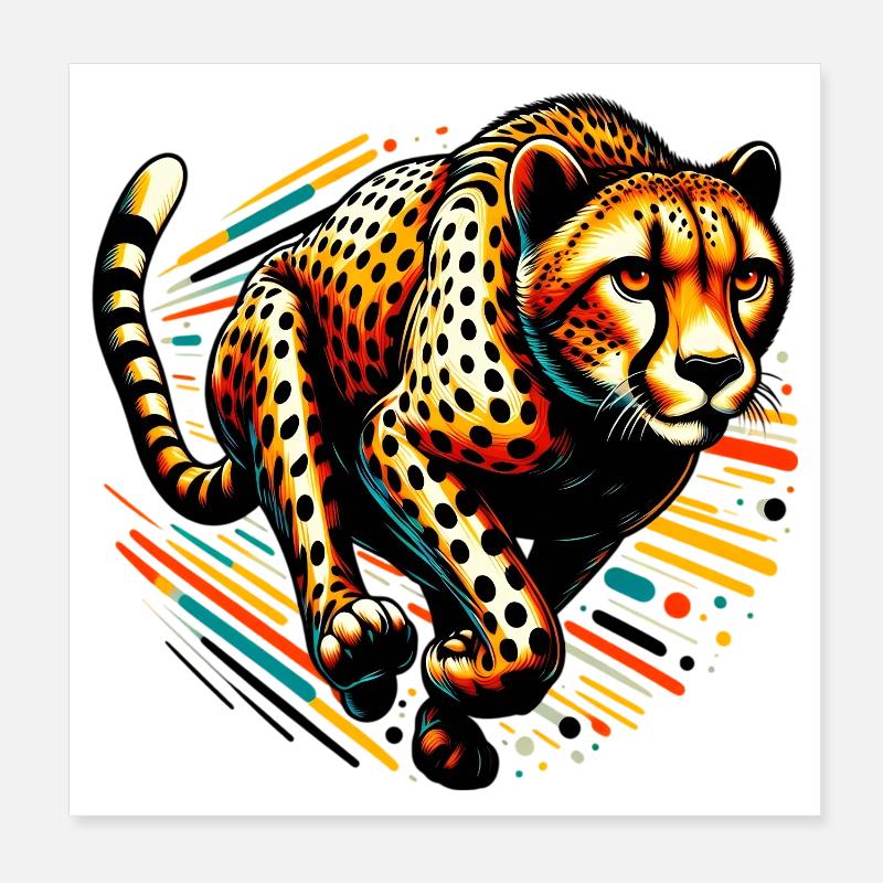 Guépard Poster 20 x 20 cm