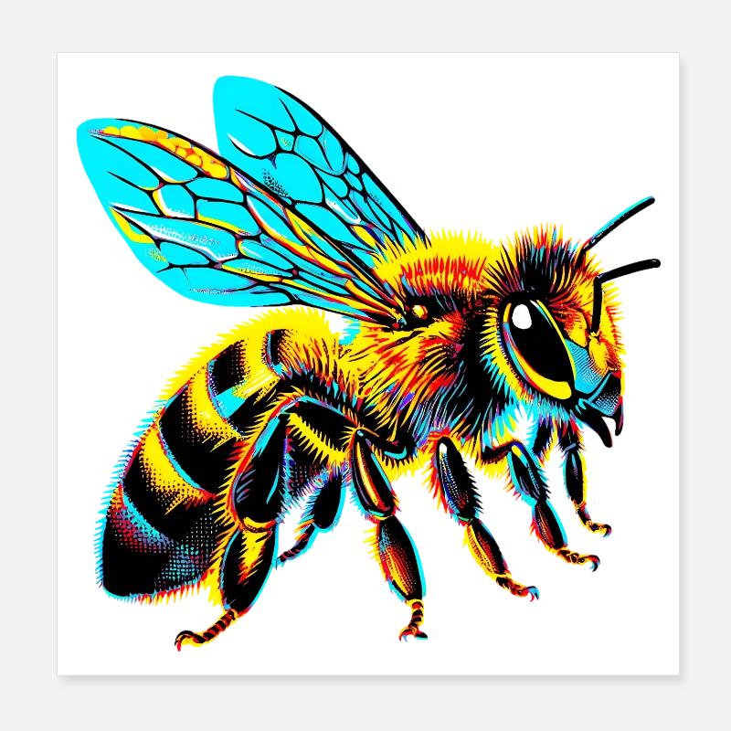 Bee Poster 8" x 8" (20x20 cm)