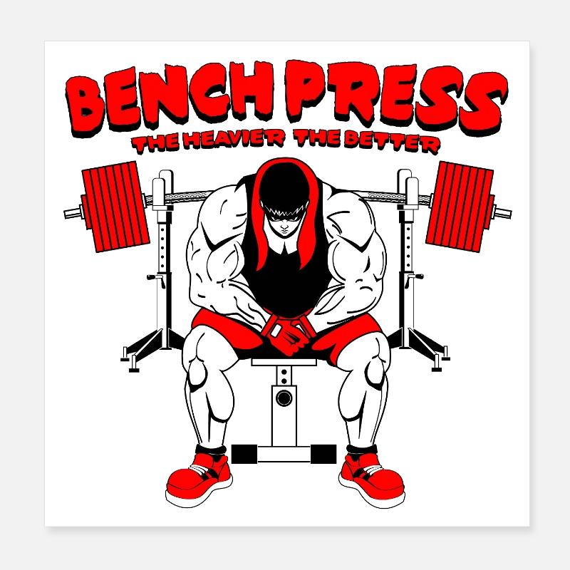 Bench Press sin city style Poster 8" x 8" (20x20 cm)