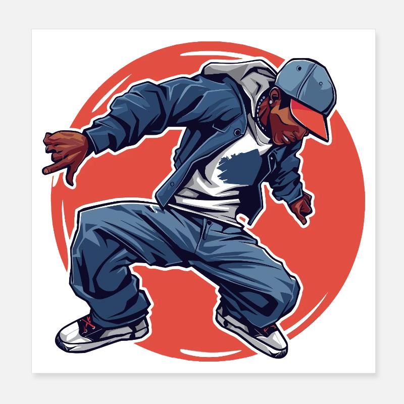 Breakdancing - Poster 8" x 8" (20x20 cm) - white