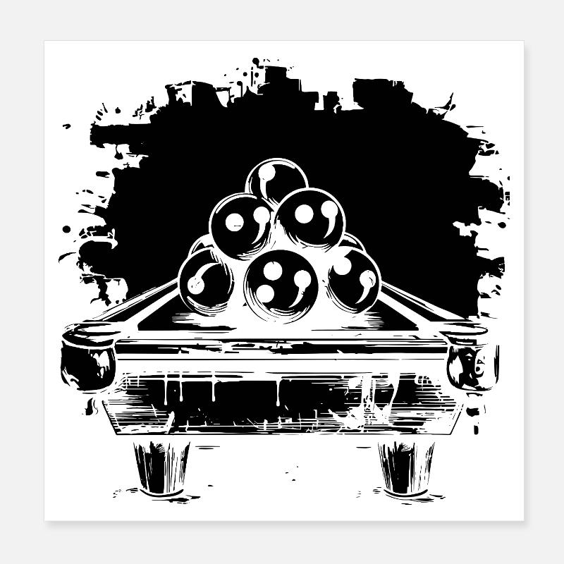 Billard Comic Look Poster 20x20 cm