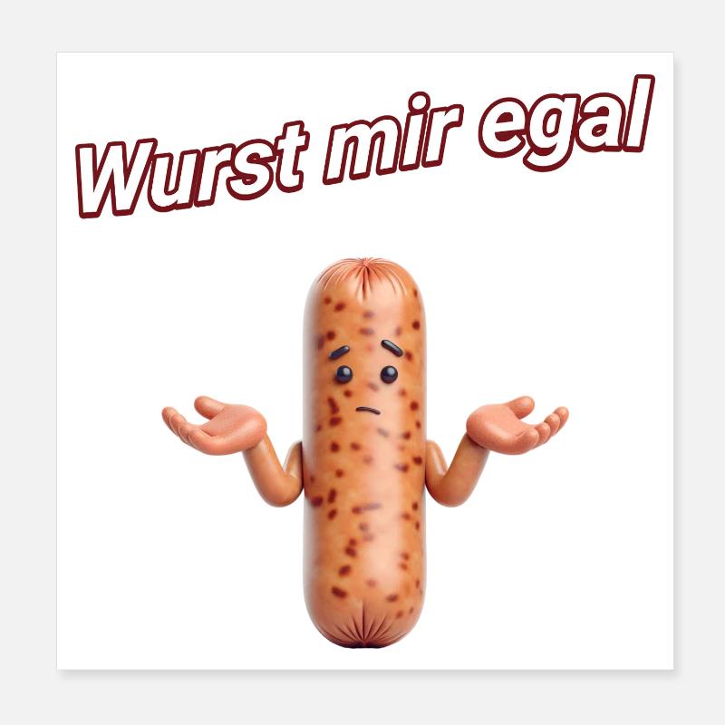 Wurst mir egal Poster 20x20 cm