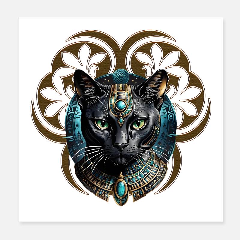 Chat mystique d’Égypte, noir comme la nuit Poster 20 x 20 cm