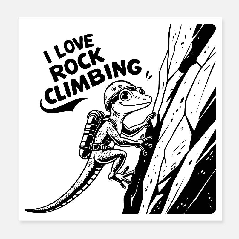 Escalade, escalade - Poster 20 x 20 cm - blanc