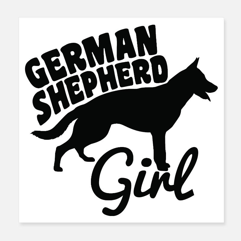 Deutscher Schäferhund Mädchen Poster 20x20 cm