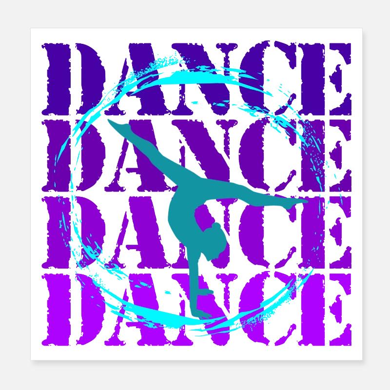 Acrobatic Dance in Vibrant Silhouette Poster 8" x 8" (20x20 cm)