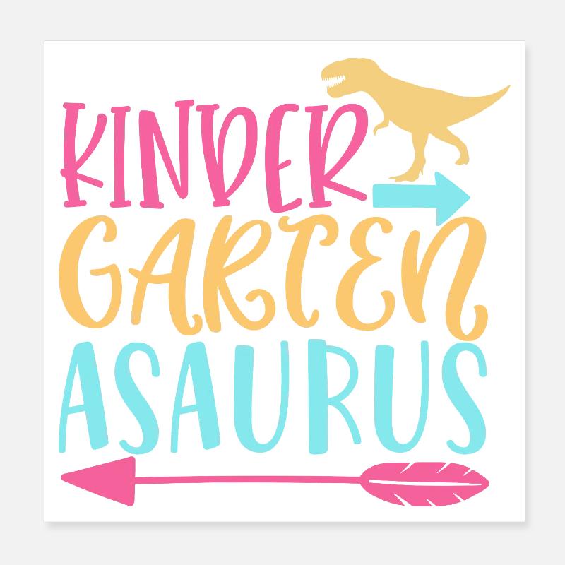 Kindergartenasaurus - Dinosaur Nursery Poster 8" x 8" (20x20 cm)