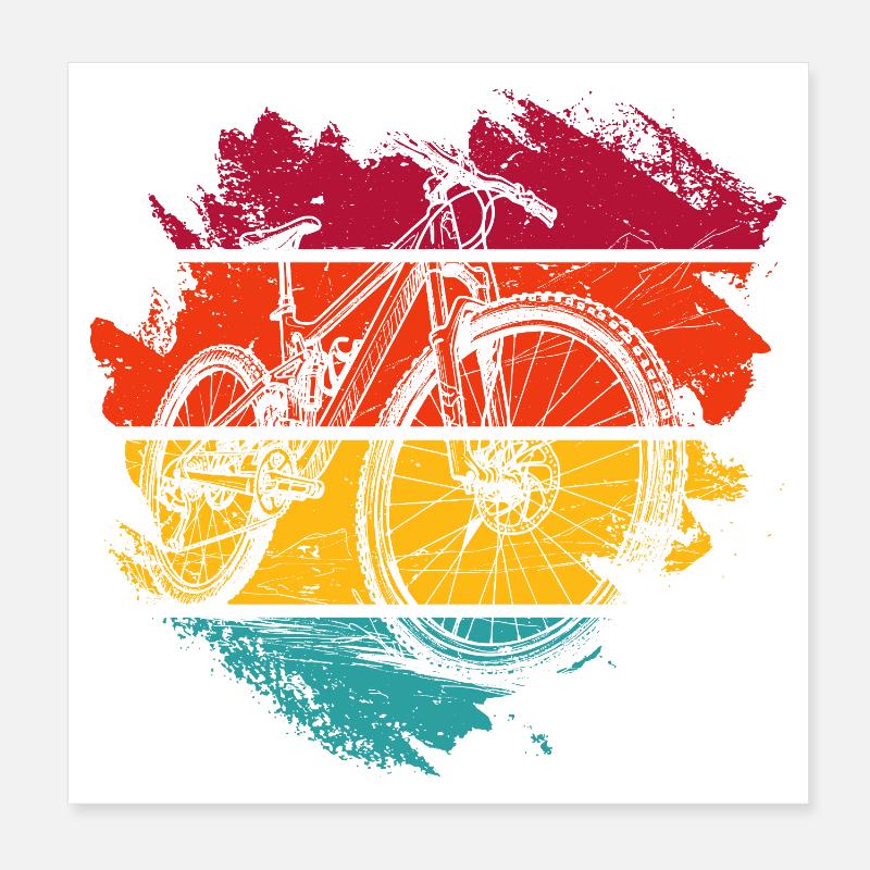 Rétro Vélo Vague Design Abstrait Poster 20 x 20 cm