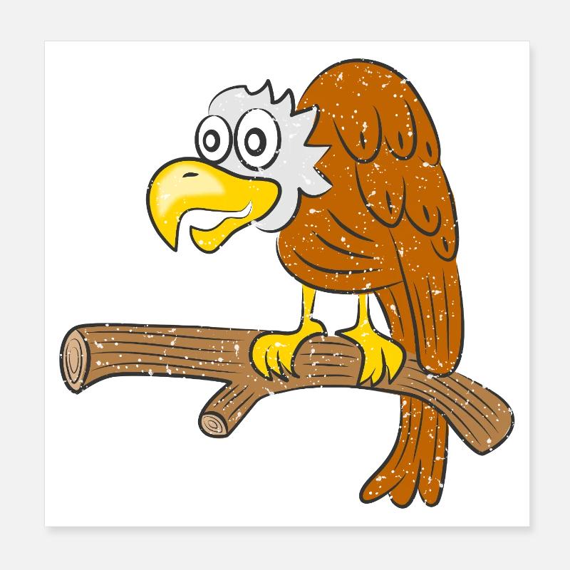 Vulture Bird Poster 8" x 8" (20x20 cm)