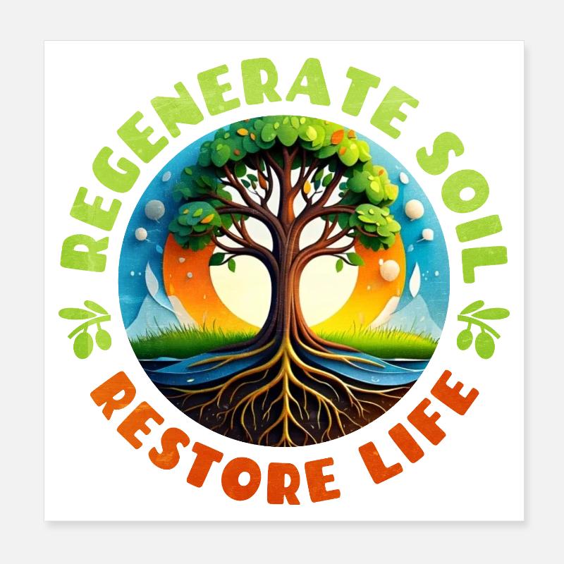 Lively tree representation for nature Poster 8" x 8" (20x20 cm)
