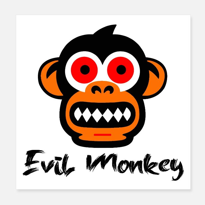 Singe maléfique Poster 20 x 20 cm