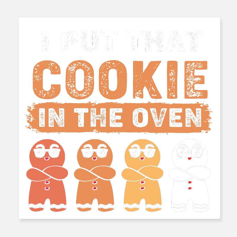 Pregnancy Birth Gingerbread Christmas Poster 8" x 8" (20x20 cm)