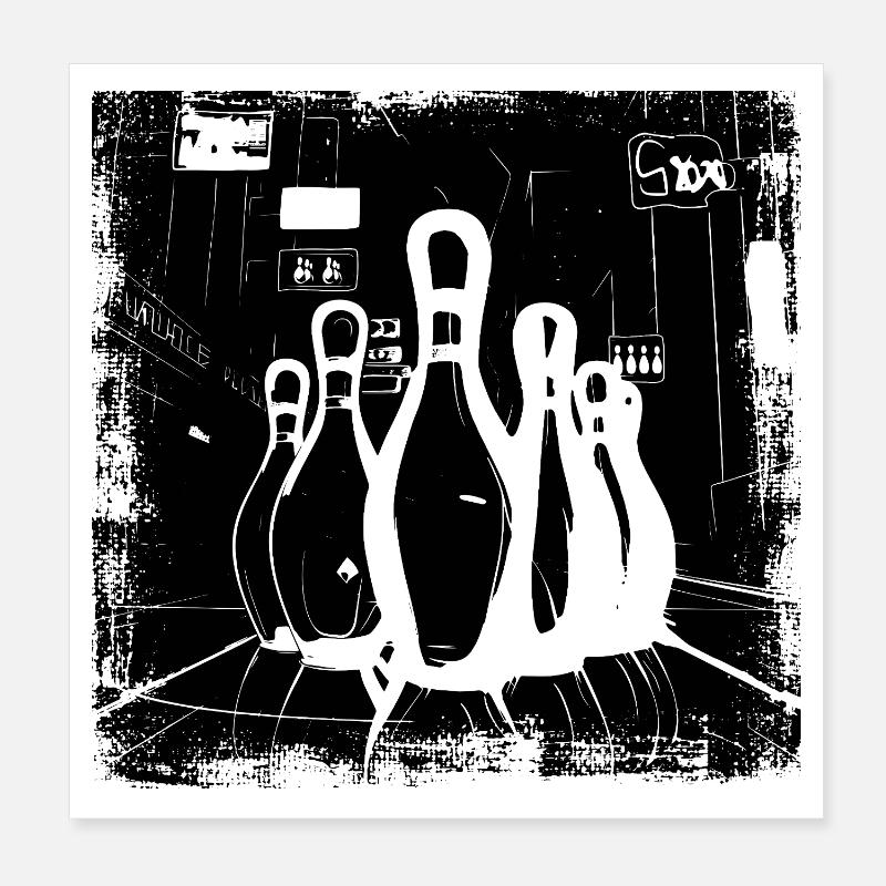 Bowling Poster 20 x 20 cm