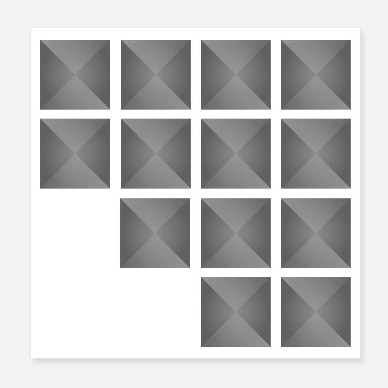 Minimalist Geometric Square Stud Pattern Poster 8" x 8" (20x20 cm)
