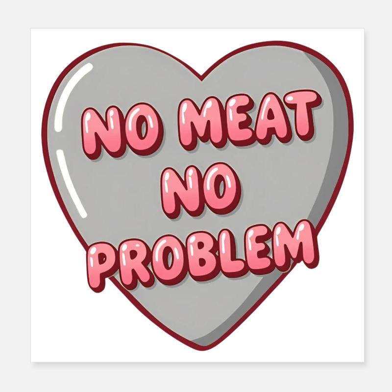 Bubble Heart – Pas de viande, pas de problème Poster 20 x 20 cm
