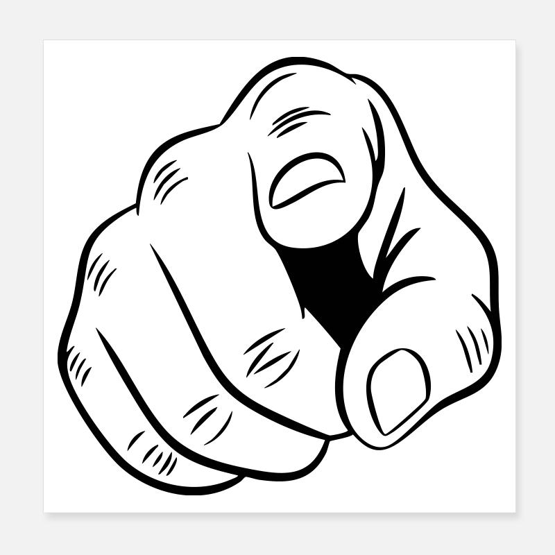 Illustration de main pointée Poster 20 x 20 cm