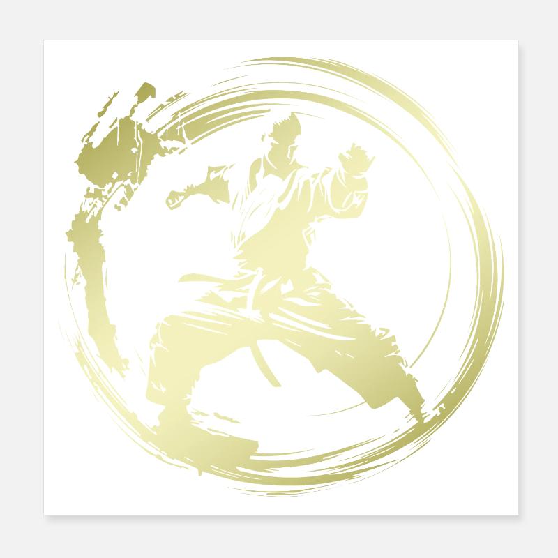 Karaté Silhouette Combattante Poster 20 x 20 cm