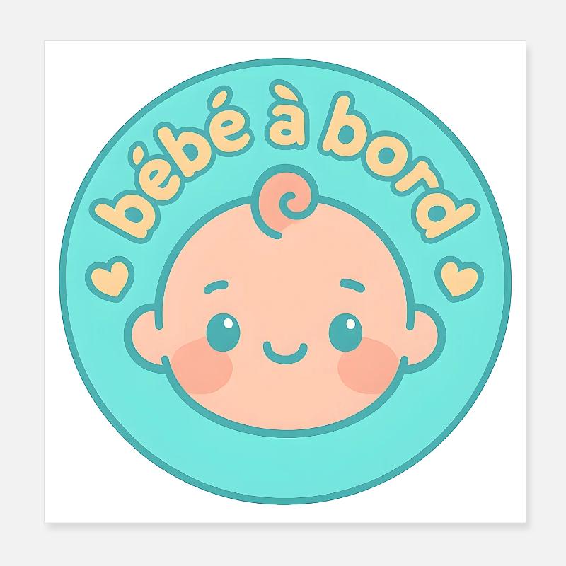 Bébé à bord pastel Poster 20 x 20 cm