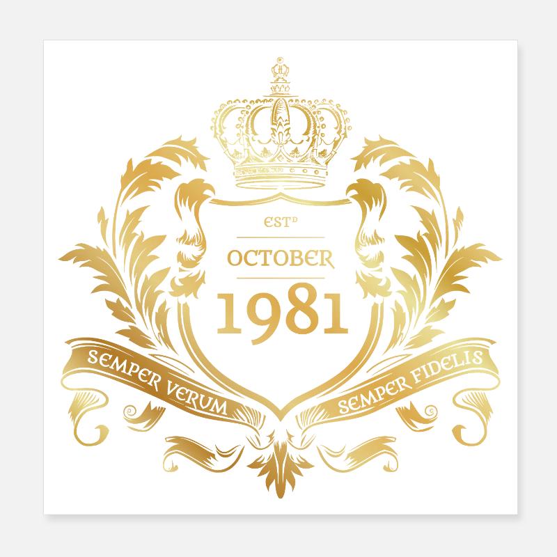 44. Geburtstag Semper Verum - Established 10/1981 Poster 20x20 cm