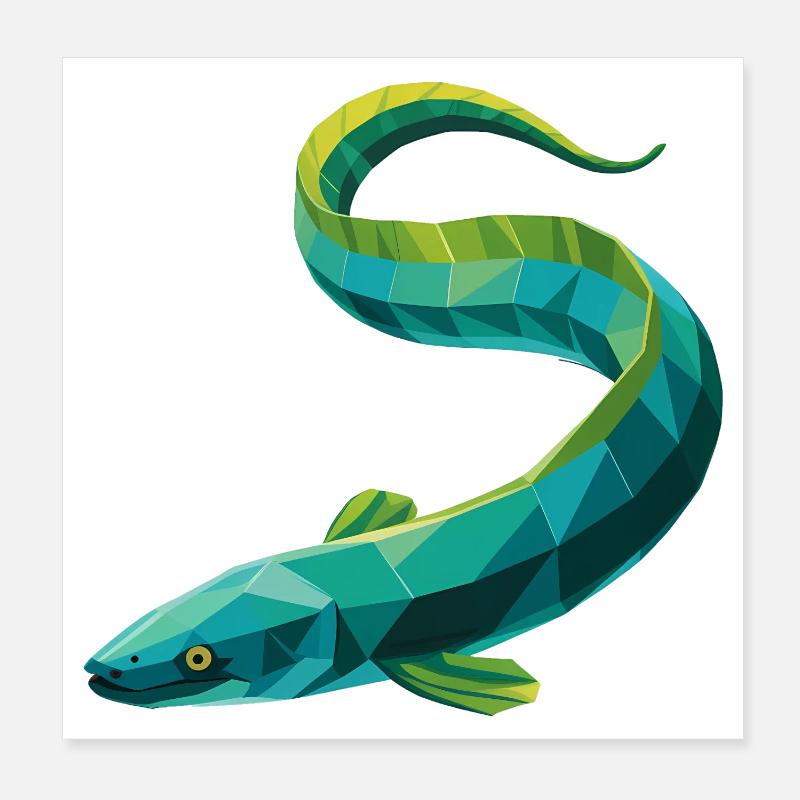 Anguille - Cool Low Poly Logo Poster 20 x 20 cm