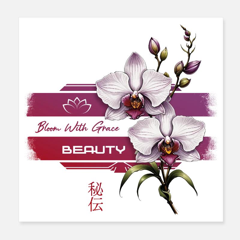 Orchideenblüte mit Anmut Poster 20x20 cm