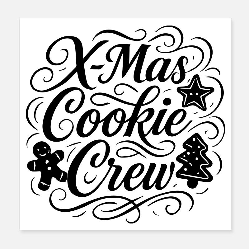 Équipe de Noël de cuisson des biscuits Poster 20 x 20 cm