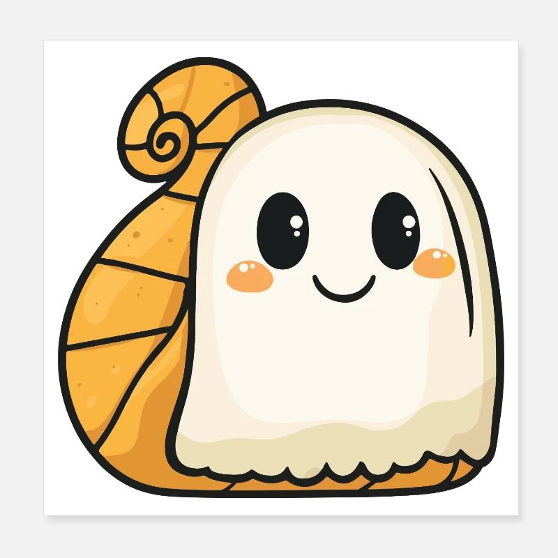 Schnecke Halloween Geist Poster 20x20 cm