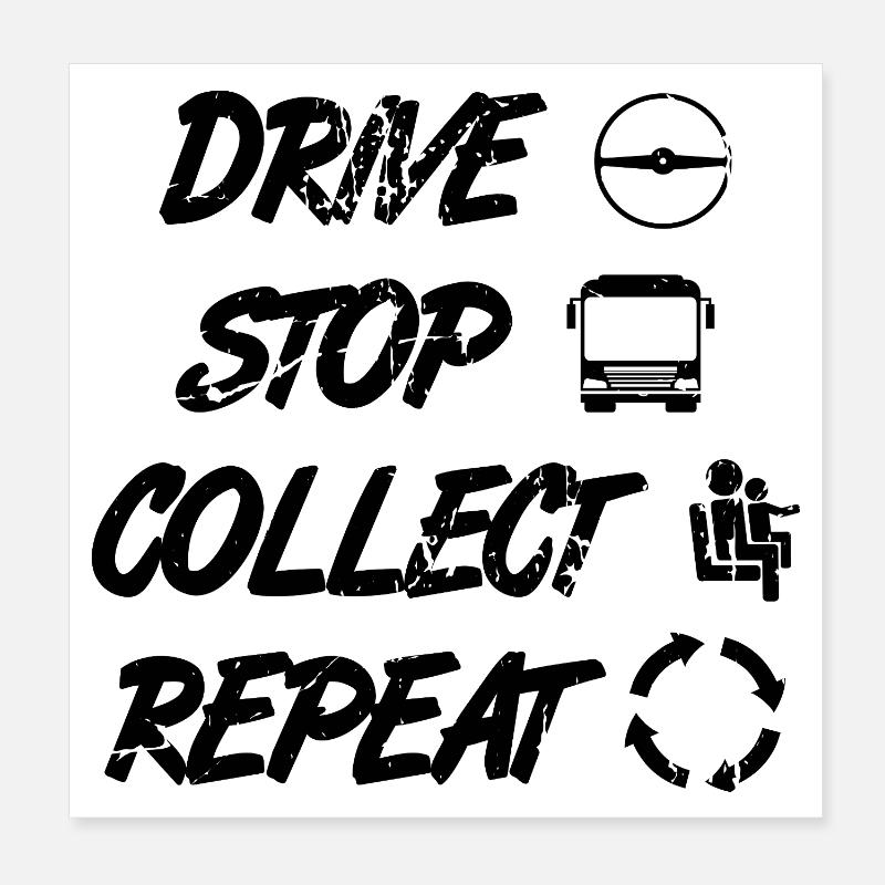 Bus Driver Schedule Poster 8" x 8" (20x20 cm)