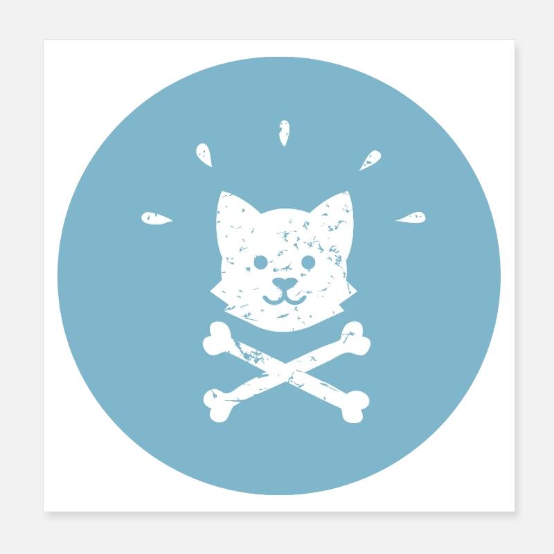 Corgi pirate croisé Jolly Roger Poster 20 x 20 cm