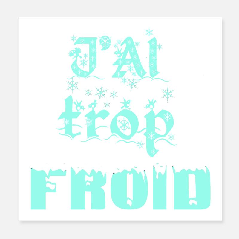 Winter Frost Typography Poster 20 x 20 cm