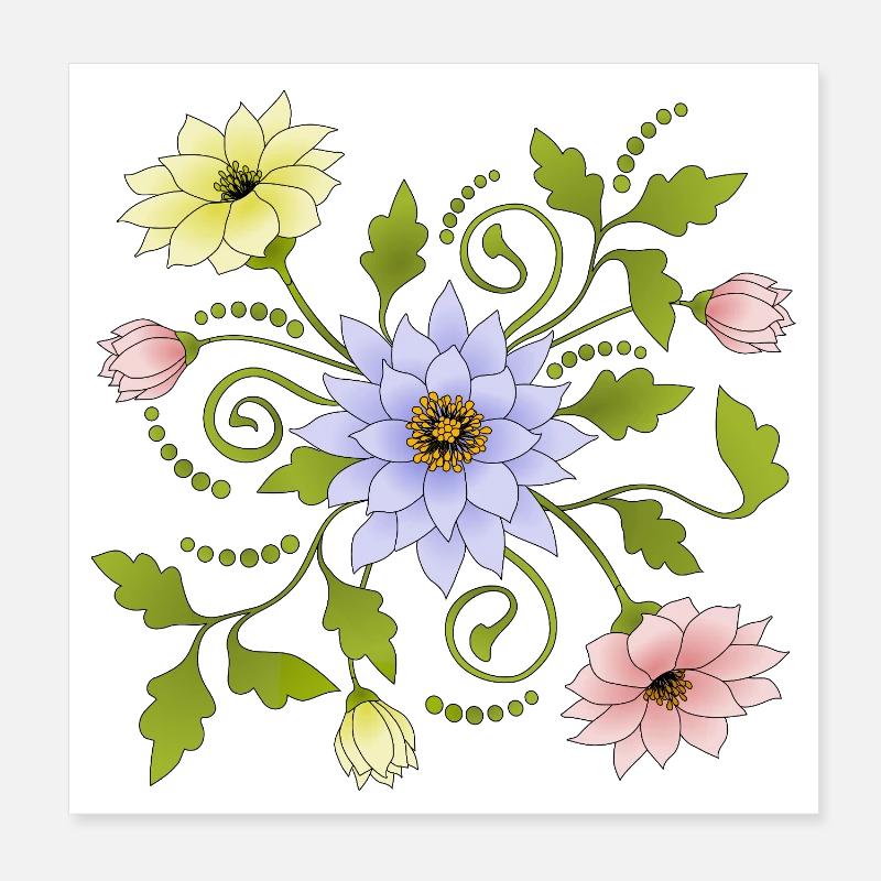 Blumen Poster 20x20 cm