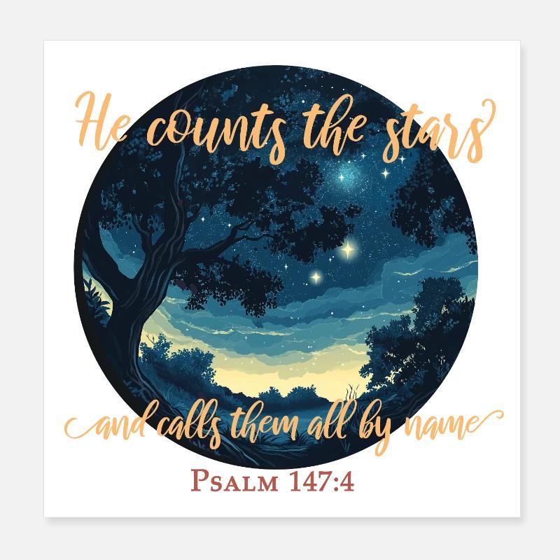 Bible Verse Christian Religious Poster 8" x 8" (20x20 cm)