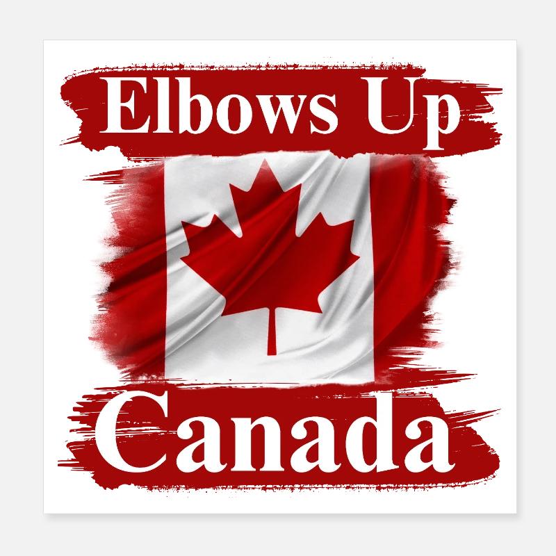 T-shirt de protestation Elbows Up Canada Poster 20 x 20 cm